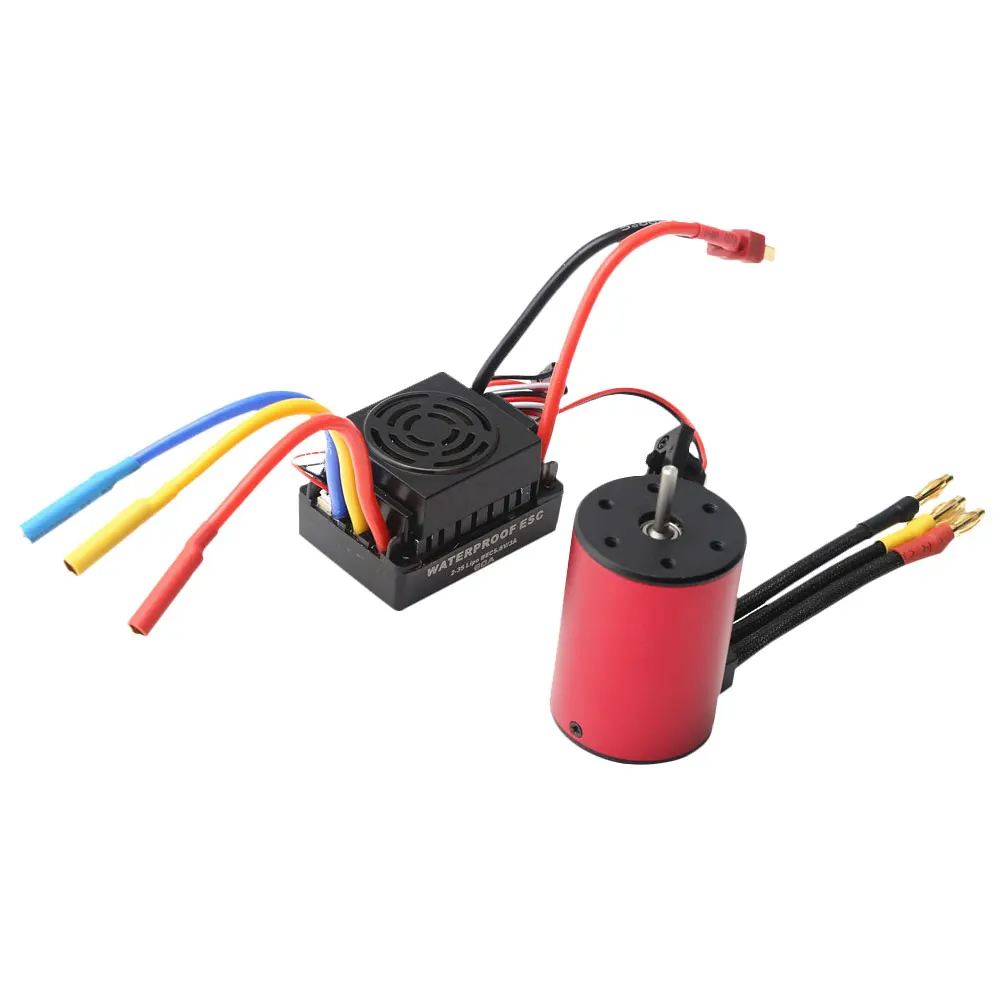 

Waterproof S3650 Brushless Motor + 60A ESC Combo for 1/8 1/10 Tamiya RC CarBrushless Motor / 45A 60A 80A 120A Brushless ESC