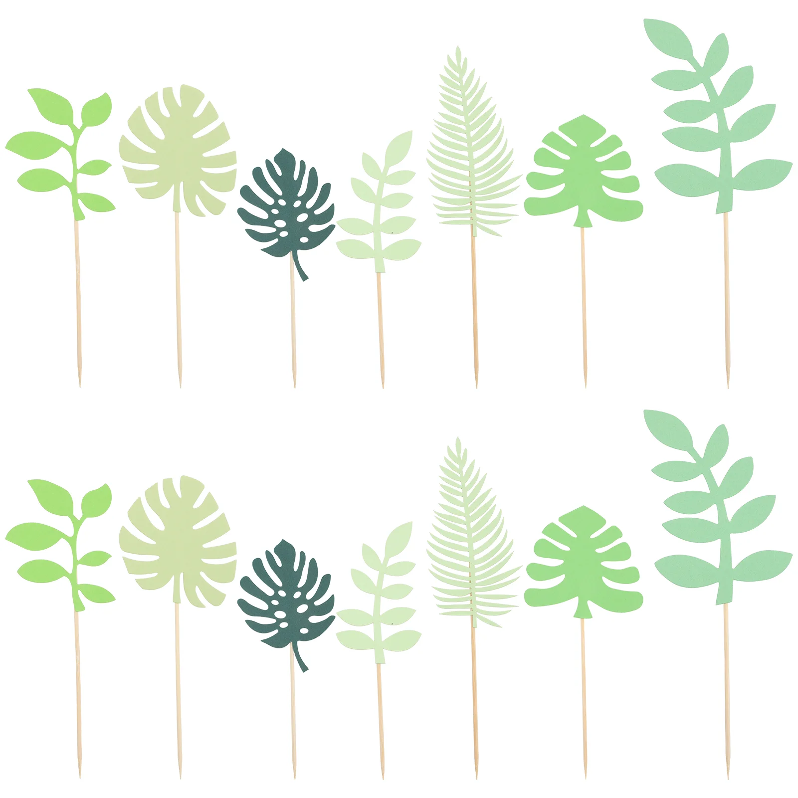 

35pcs Delicate Party Greenery Plants Tropical Leaves Cake Ornament Diy Cake Decor Creative Cake Picks