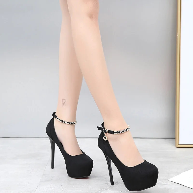 

Туфли-лодочки женские на высоком каблуке 12 см с круглым носком