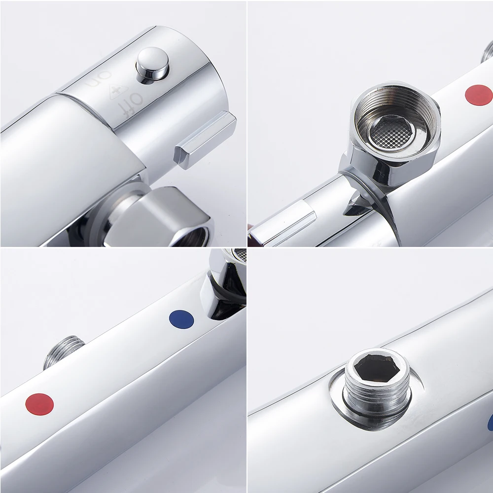 everso bathroom shower faucet set waterfall shower faucets thermostatic mixing valve thermostatic shower mixer free global shipping