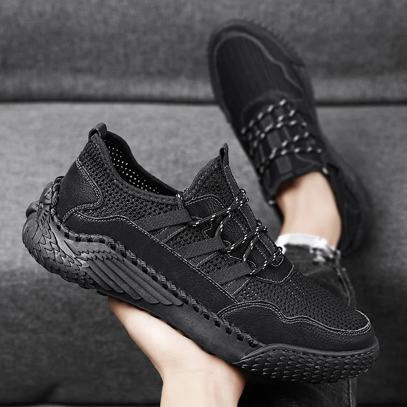 

2023 Breathable Mesh Shoes New Mens Casual Sneakers Lightweight Running Shoes Non-slip Hiking Men Shoes Big Size Footwear