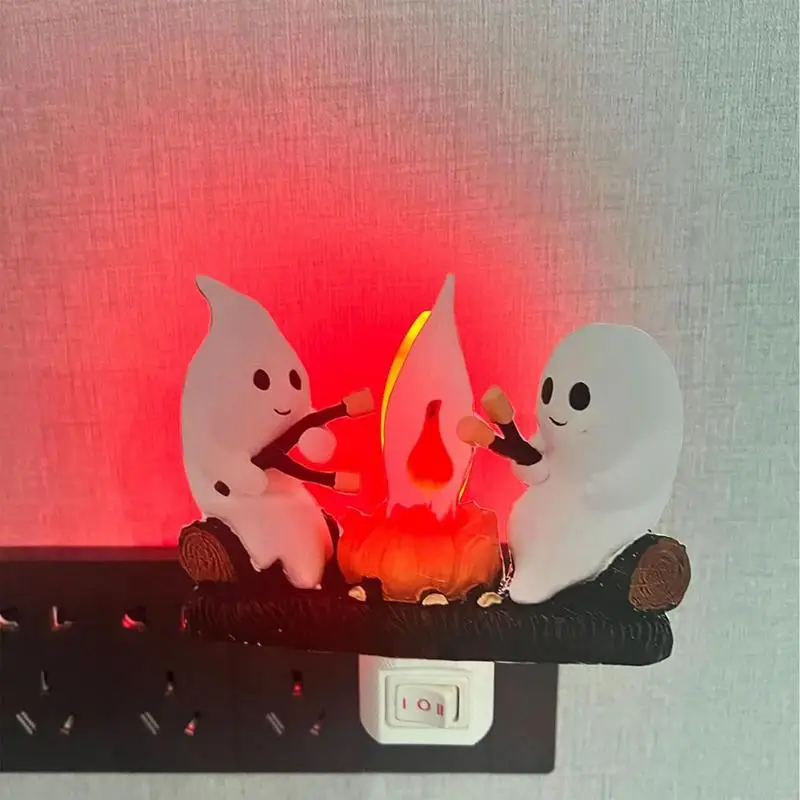Призрачный ночник Plug In Faux Ghost Campfire Акриловые ночники Into Wall Хэллоуин Искусственный