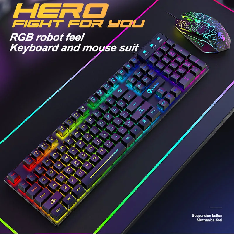 RGB Colorful Pc Gamer Mechanical Keyboard Kit for Tablet  Gaming Laptops Keyboards Esports Accesories Suspended Keycap