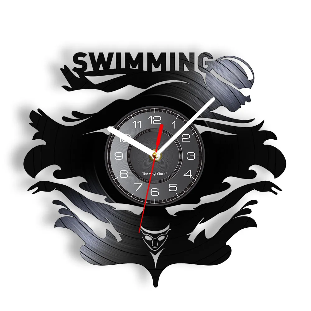 

Настенные часы с виниловой пластиной, украшение для плавания и дайвинга, для спортсменов, мужчин и женщин, диск для домашнего декора, подаро...