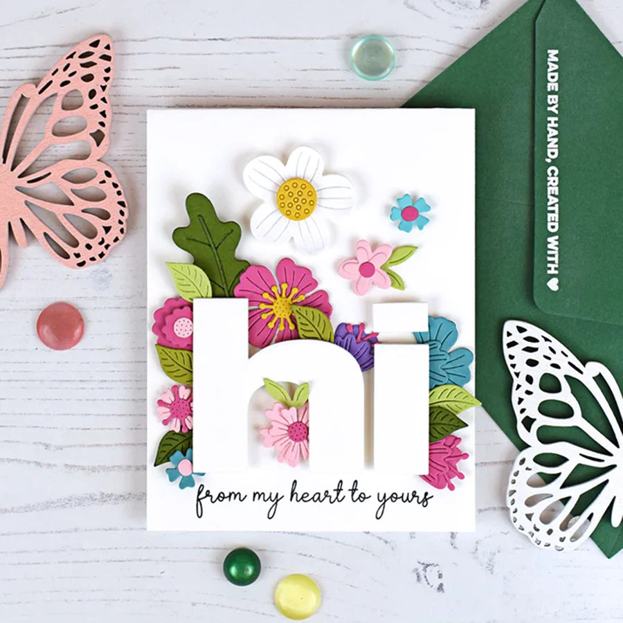 Металлические штампы с базовыми цветами и для скрапбукинга