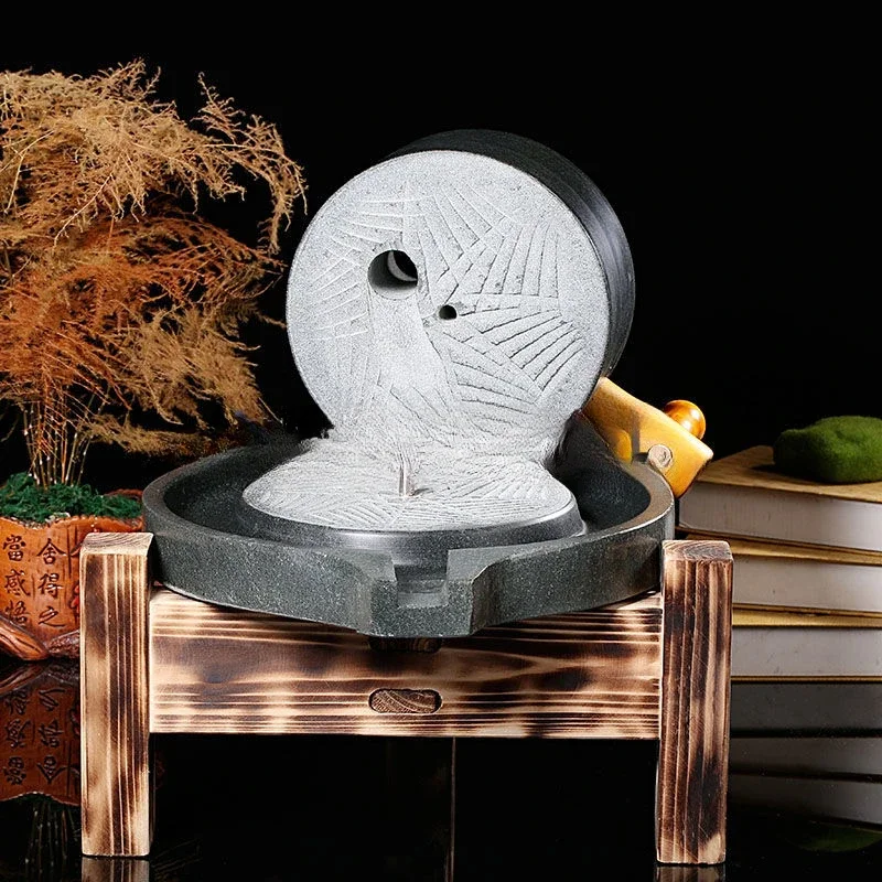 Гранитный ручной шлифовальный каменный мельница рама мельницы для муки домашняя