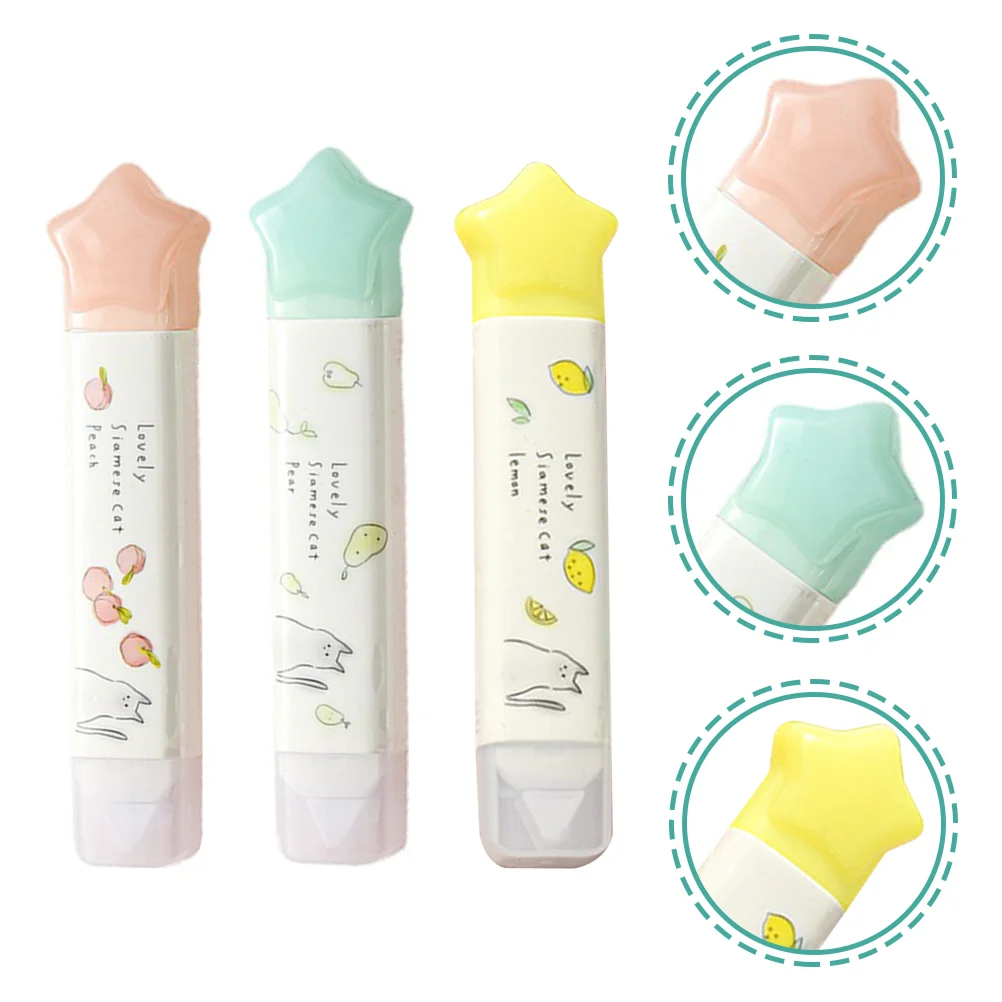 

Корректирующая лента, Белый Портативный мультяшный ролик с двумя наконечниками, школьные и офисные принадлежности