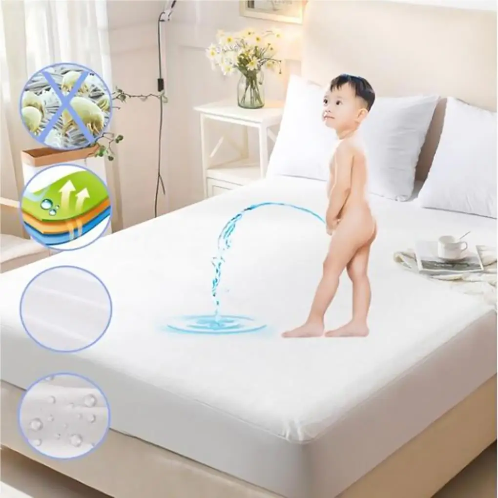 

US EU Size Waterproof Twin Full Queen King Bed Anti-Slip Cover Mattress Protector Cover For Bed Wetting And Bed Sheets Bug