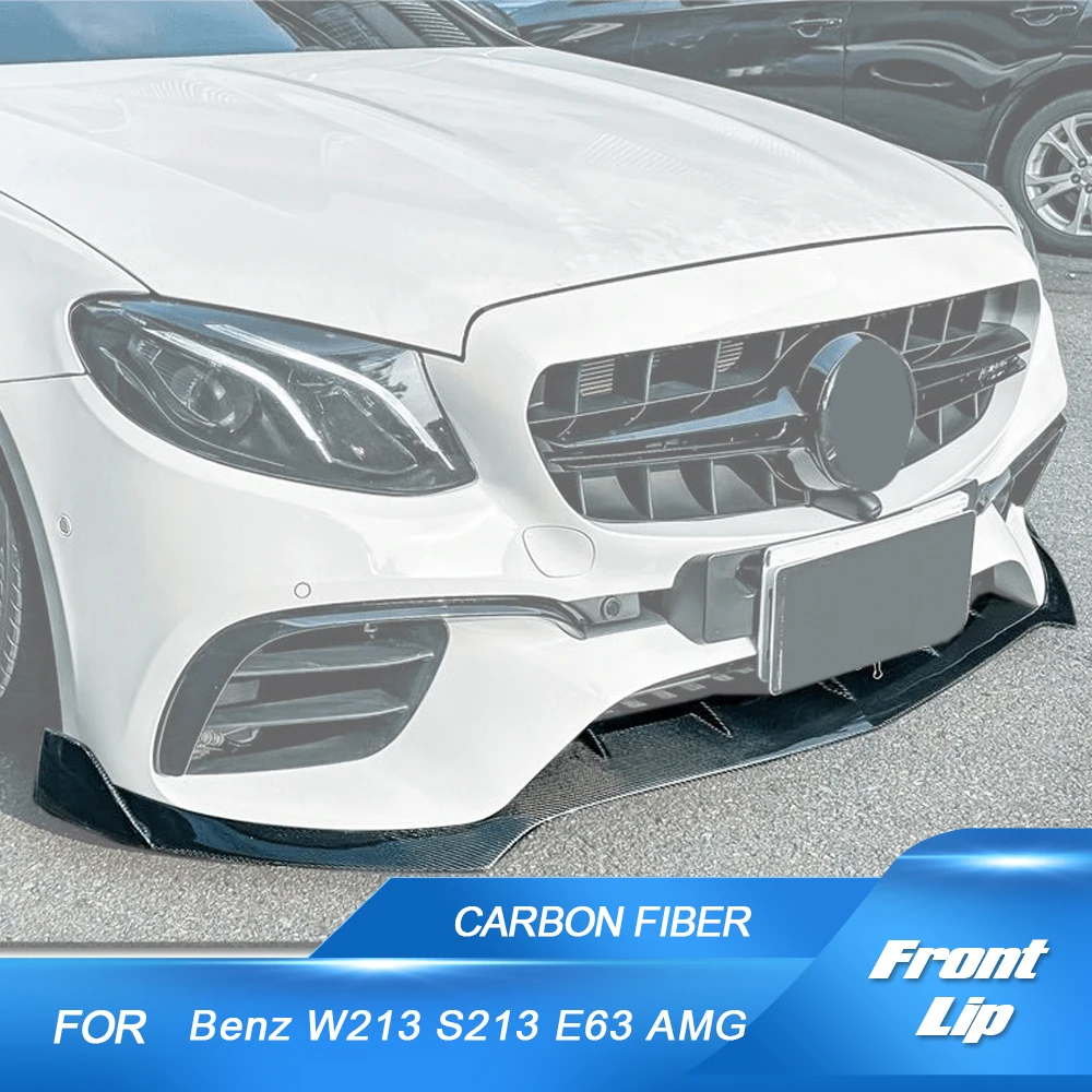 

Car Front Bumper Lip Spoiler For Mercedes Benz W213 S213 E63 AMG 2016-2020 Car Racing Front Bumper Lip Chin Carbon Fiber