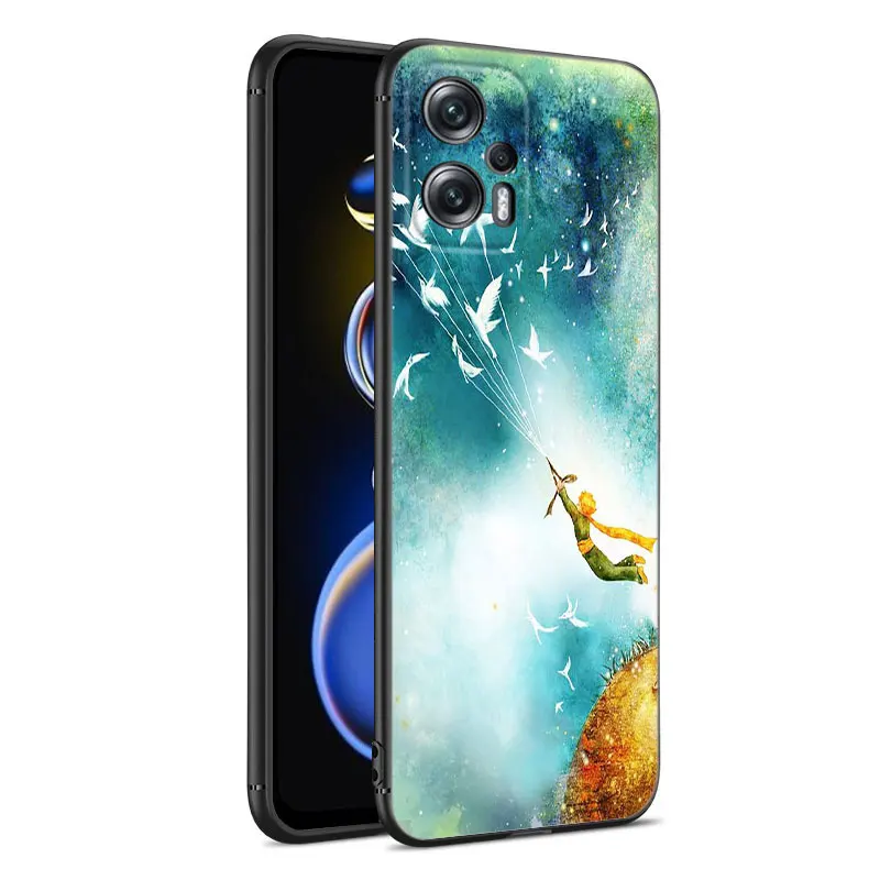Little Prince And Fox Black Silicone Phone Case For Xiaomi POCO X3 X4 NFC F4 GT F5 F6 M4 M6 X5 X6 NEO Pro 5G M5