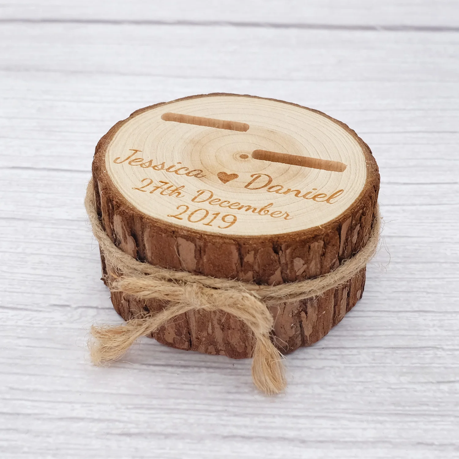 Персонализированная шкатулка для обручальных колец с гравировкой украшений