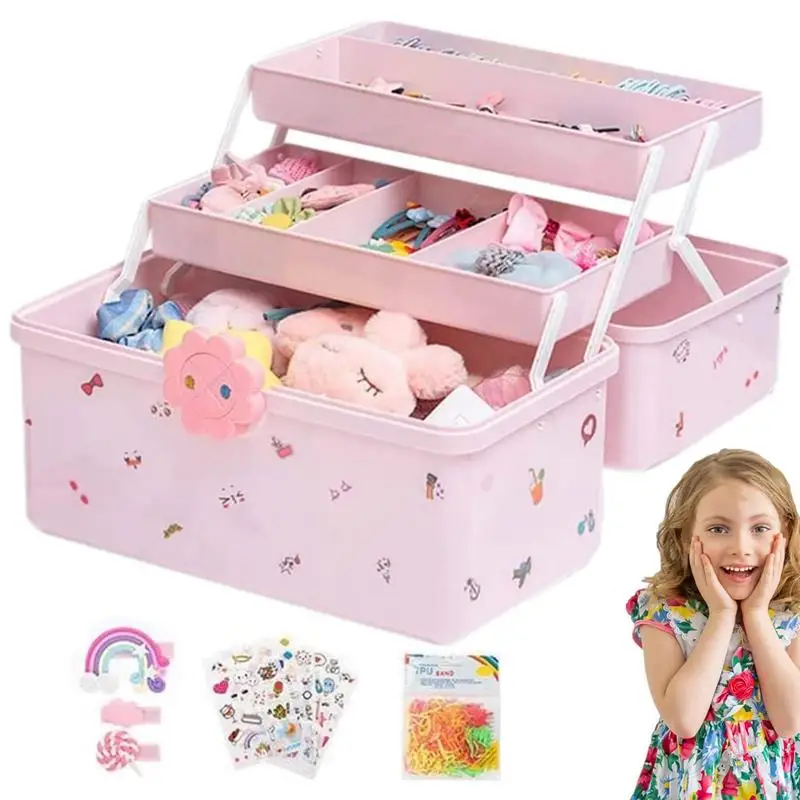 

Multi-layer Hairpin Organizer Cute Girl Jewelry Case Head Rope Headband Display Rack Children's Hair Accessories Storage Box