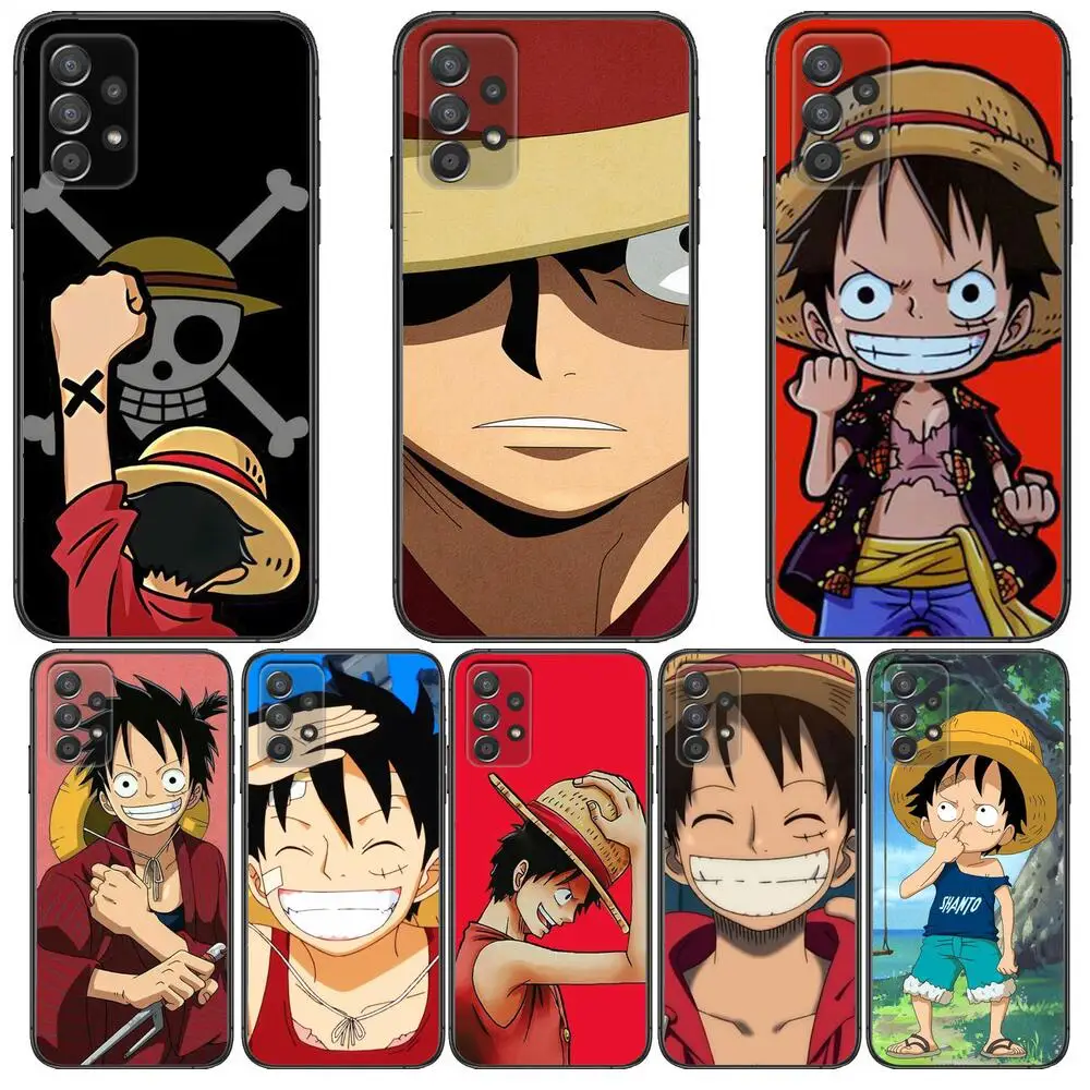 

HD-anime Luffy Phone Case Hull For Samsung Galaxy A70 A50 A51 A71 A52 A40 A30 A31 A90 A20E 5G a20s Black Shell Art Cell Cove