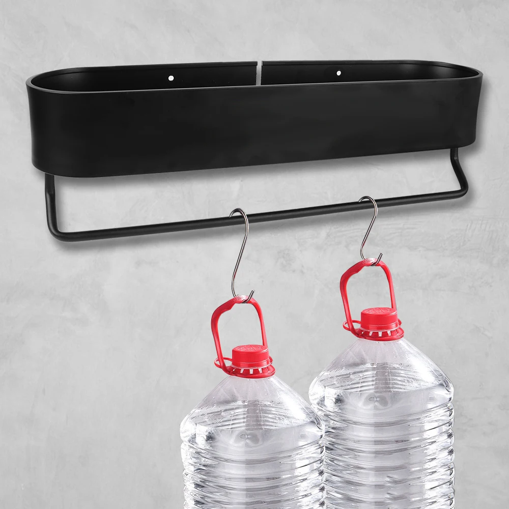 Настенные полки кухонный Органайзер черная полка для ванной комнаты аксессуары