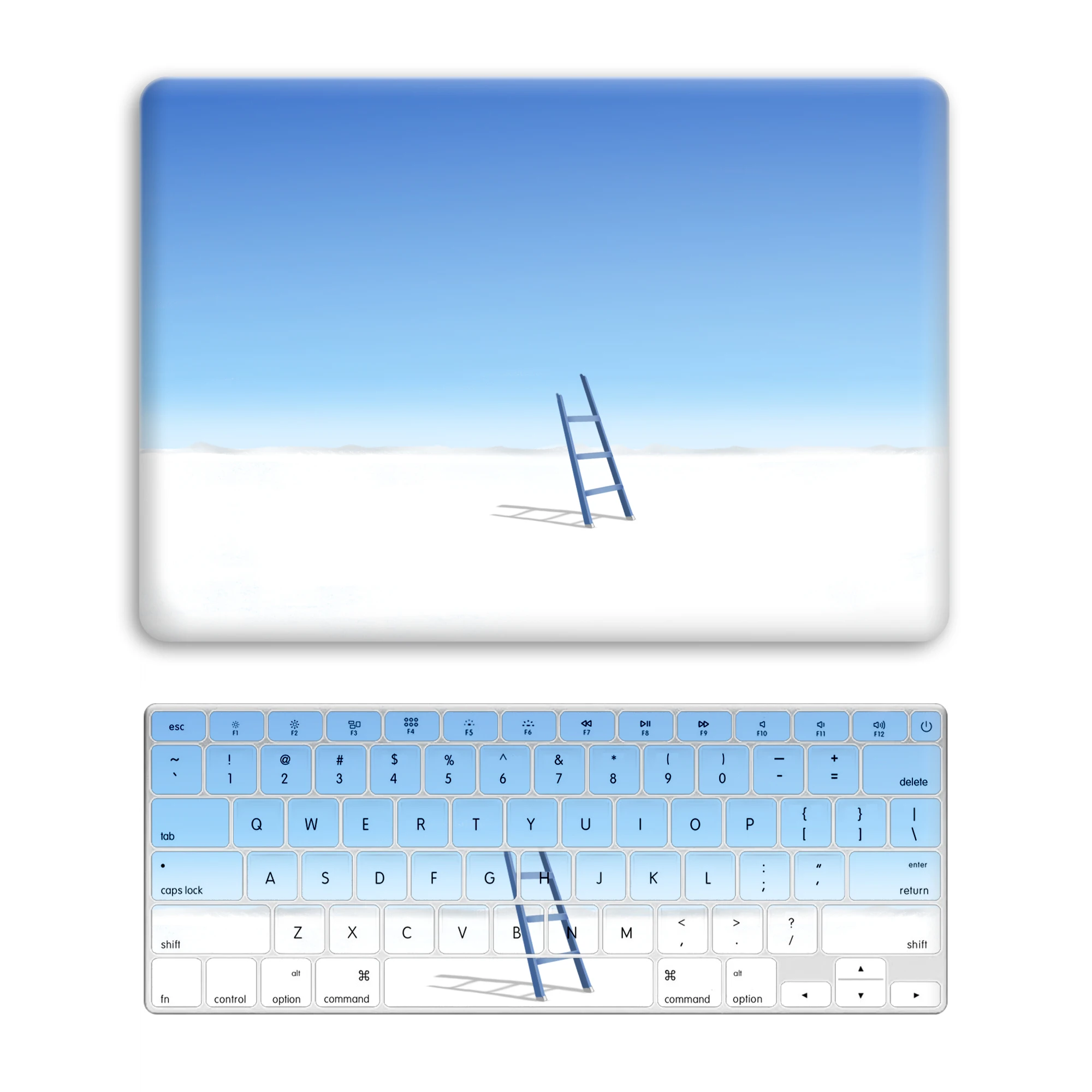 

1 SET Go to the Sky Laptop Case Protector For Macbook Notebook Cover With Keyboard Mask Ladder Customize For Macbook Case Decor