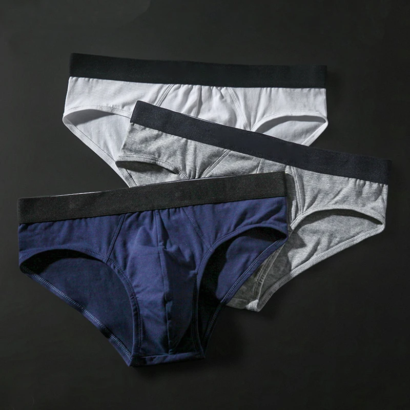 

95% Cotton Men's Sexy Briefs Panties Underpants Underwear Solid Color Soft Breathable Male Boxershorts High Quality