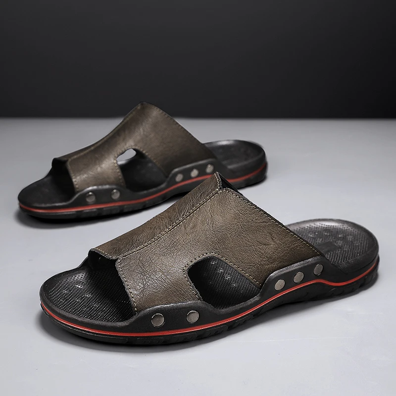 Сандалии CYYTL мужские кожаные повседневная обувь для пляжа удобные тапочки ходьбы