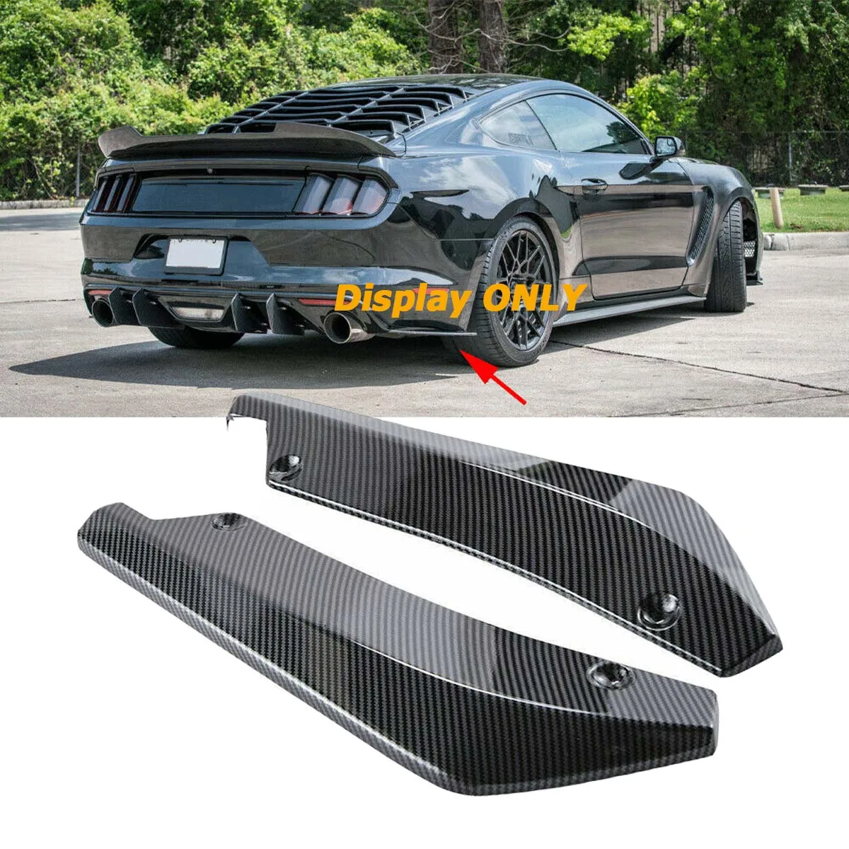 2pcs Rear Bumper Splitter Lip Diffuser Canard Spoiler Body Kit Protection Guards For Ford Mustang 2000-2021 2022 Car Accessories