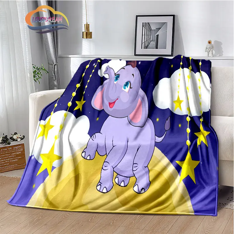 

Cartoon Elephant Cute Blanket Baby Girl Boy Blankets Flannel Fleece Throw Blanket Personalized Family Friends Blanket Gifts
