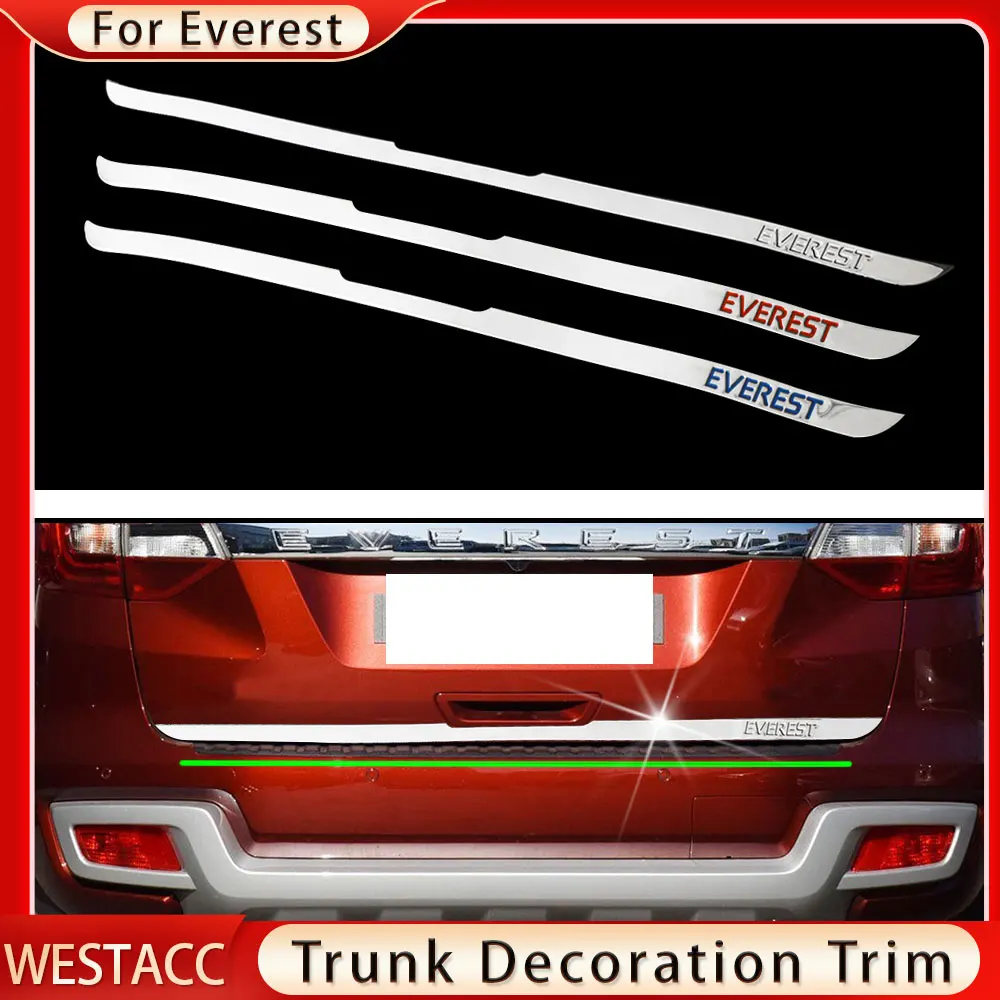 

Декоративная полоса из нержавеющей стали для заднего багажника автомобиля, декоративная полоса-наклейка, Накладка для Ford Everest 2015-2021, аксесс...