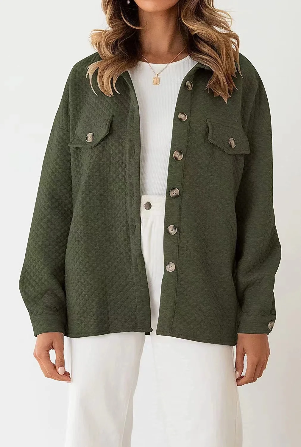 Женская осенне-зимняя куртка-поло с воротником и длинным рукавом