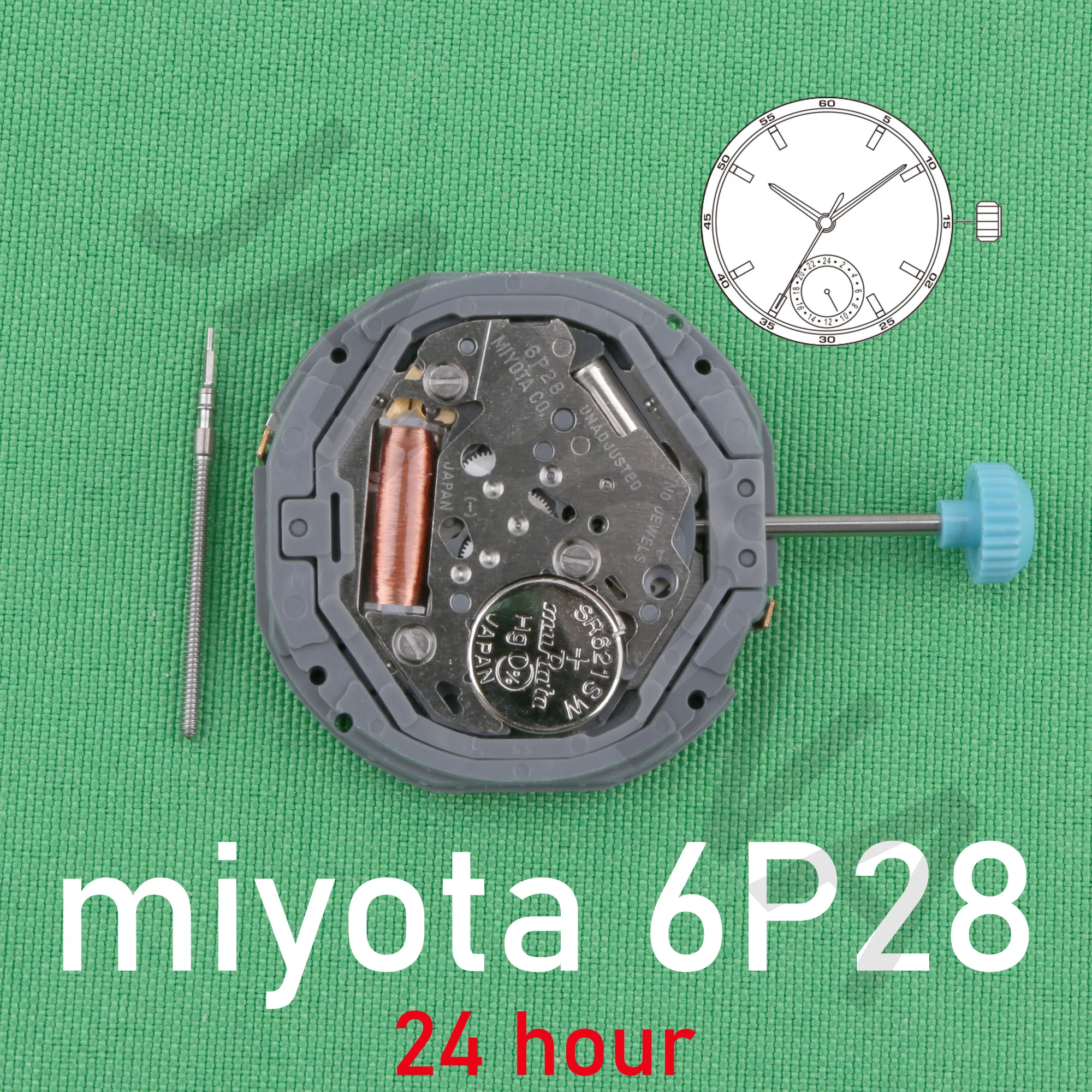 6P28 movement miyota 6P28 movement japan movement 24 hour