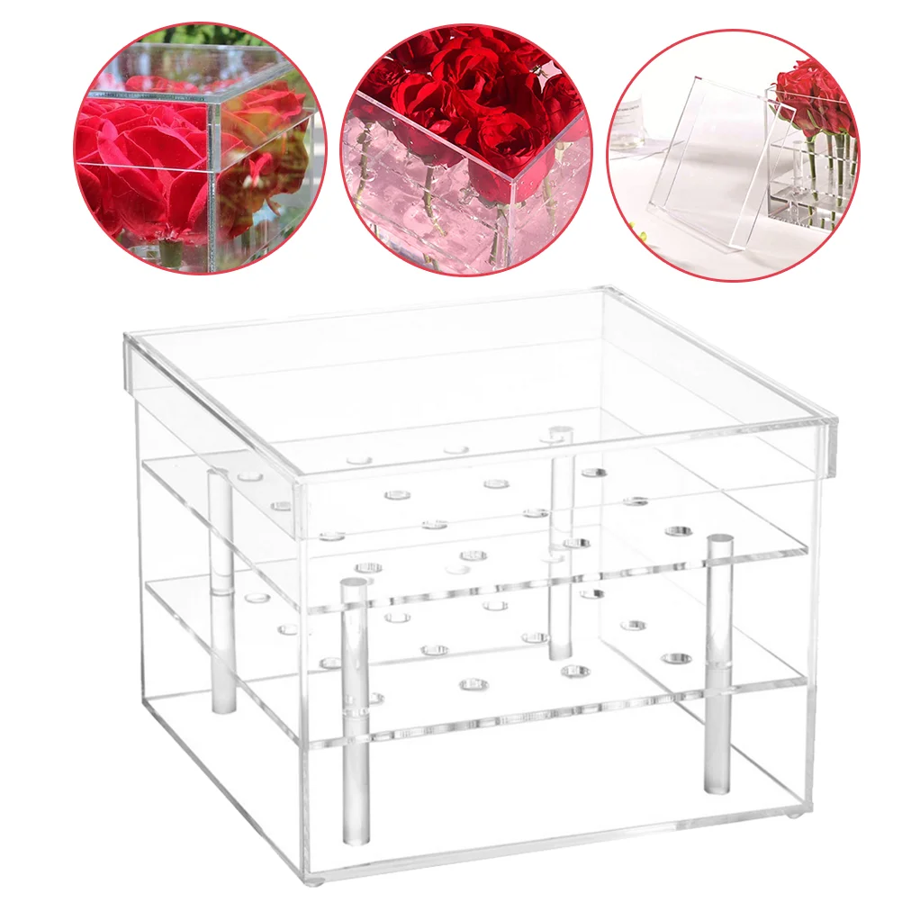 

Flower Box Acrylic Clear Transparenteternal Preserved Packaging Flowers Boxes Arrangement Pot Men Wrapping Gift