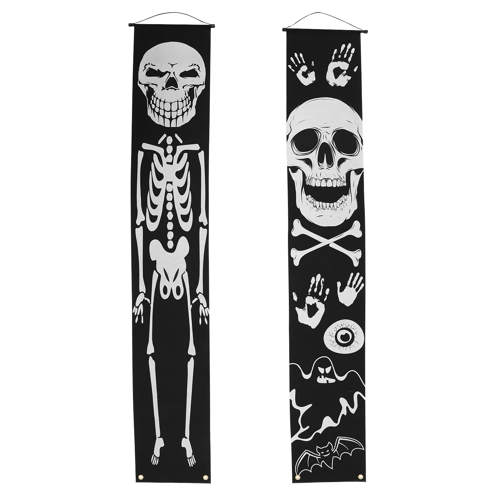 

Halloween Banner Sign Porch Door Front Luminous Decorations Treat Or Trick Hanging Outdoor Skull Signs Spooky Yard Supplie Decor