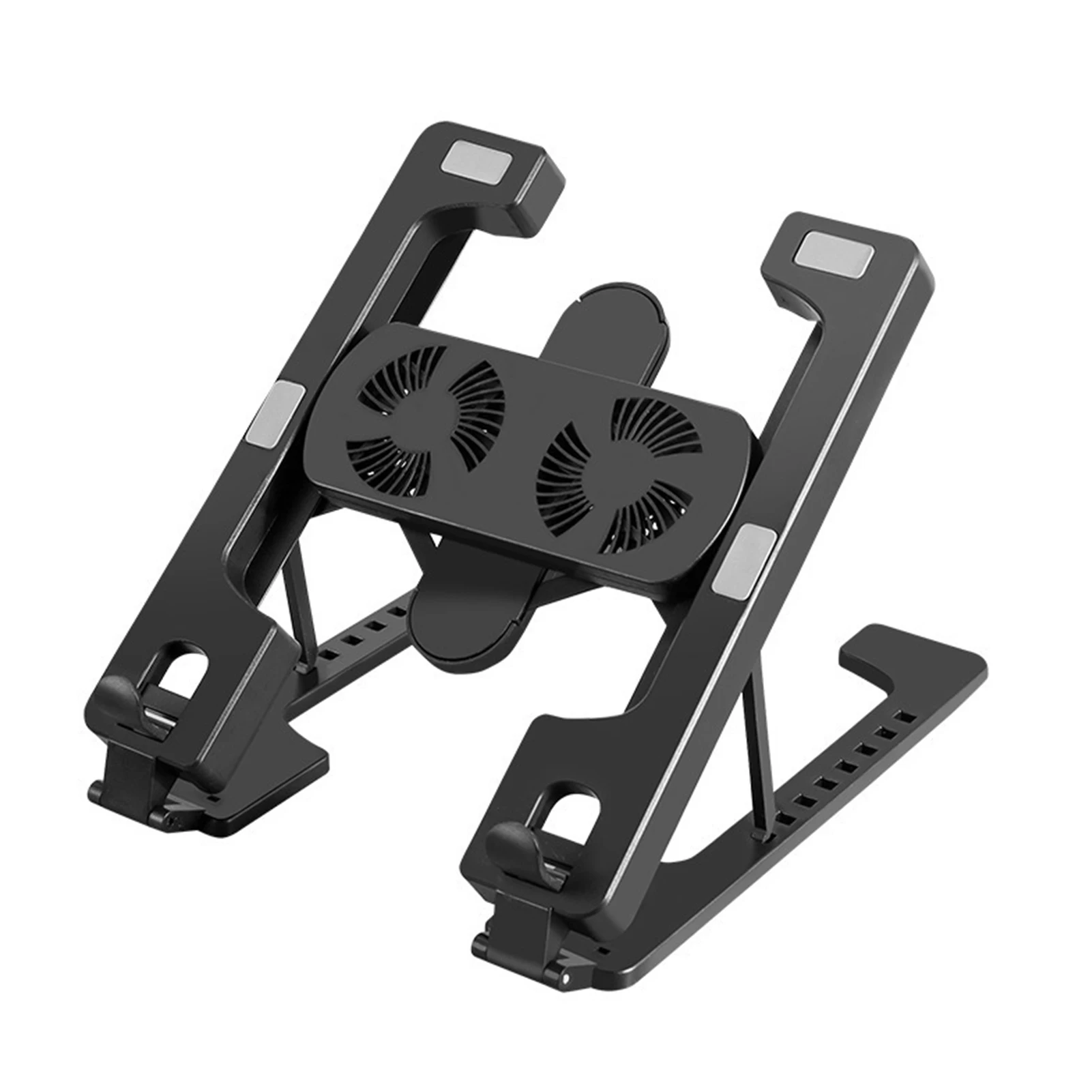 Portable Home Office Bracket Desktop Support Adjustable Foldable Notebook Riser Stable Laptop Stand Dual Cooling Fan Universal Portable Home Office Bracket Desktop Support Adjustable Foldable Notebook Riser Stable Laptop Stand Dual Cooling Fan Universal