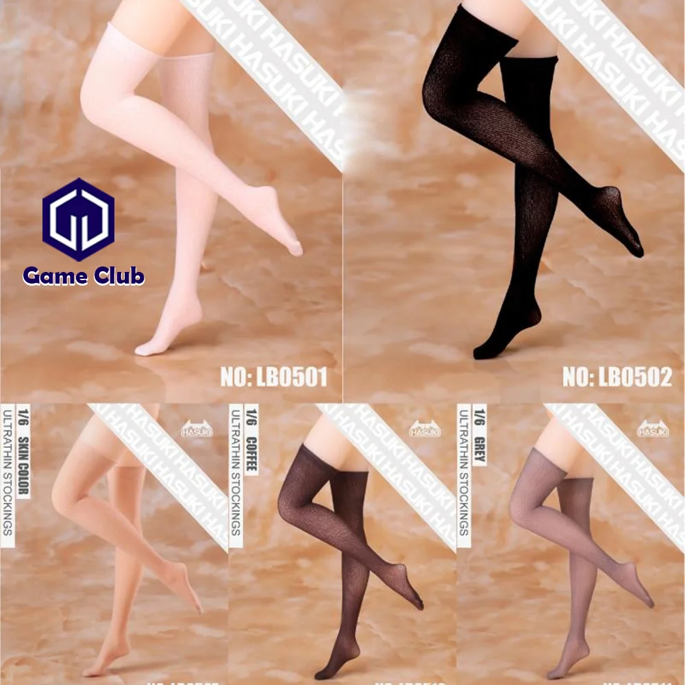 

1/6 Scale HASUKI LB05 Female Soldier Long Ultra-thin Straight Stockings Seamless Clothes Accessories Fit 12'' Action Figure Body