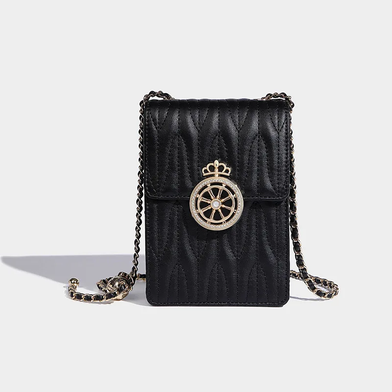 Модная сумка-мессенджер с цепочкой в виде ромба новинка 2024 удобная сумка для