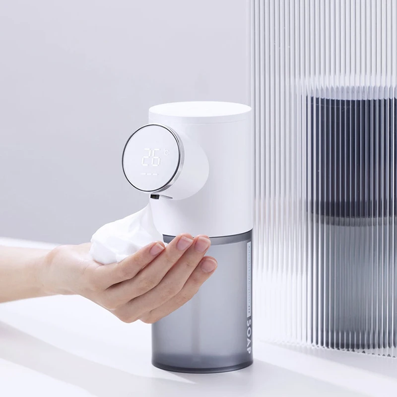 

Automatic Foam Soap Dispenser with Temperature LCD Display Rechargeable Touchless Pump Hand Sanitizer for Bathroom Kitchen