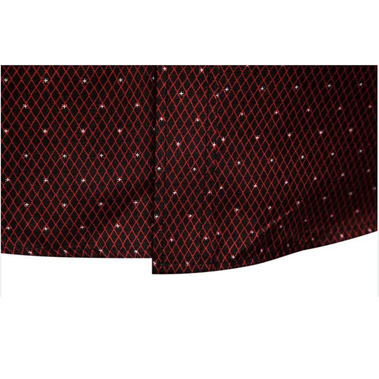 Mens Shirts Short Sleeve Turn Down Collar Plaid Print Summer Slim Tops Mens Clothing
