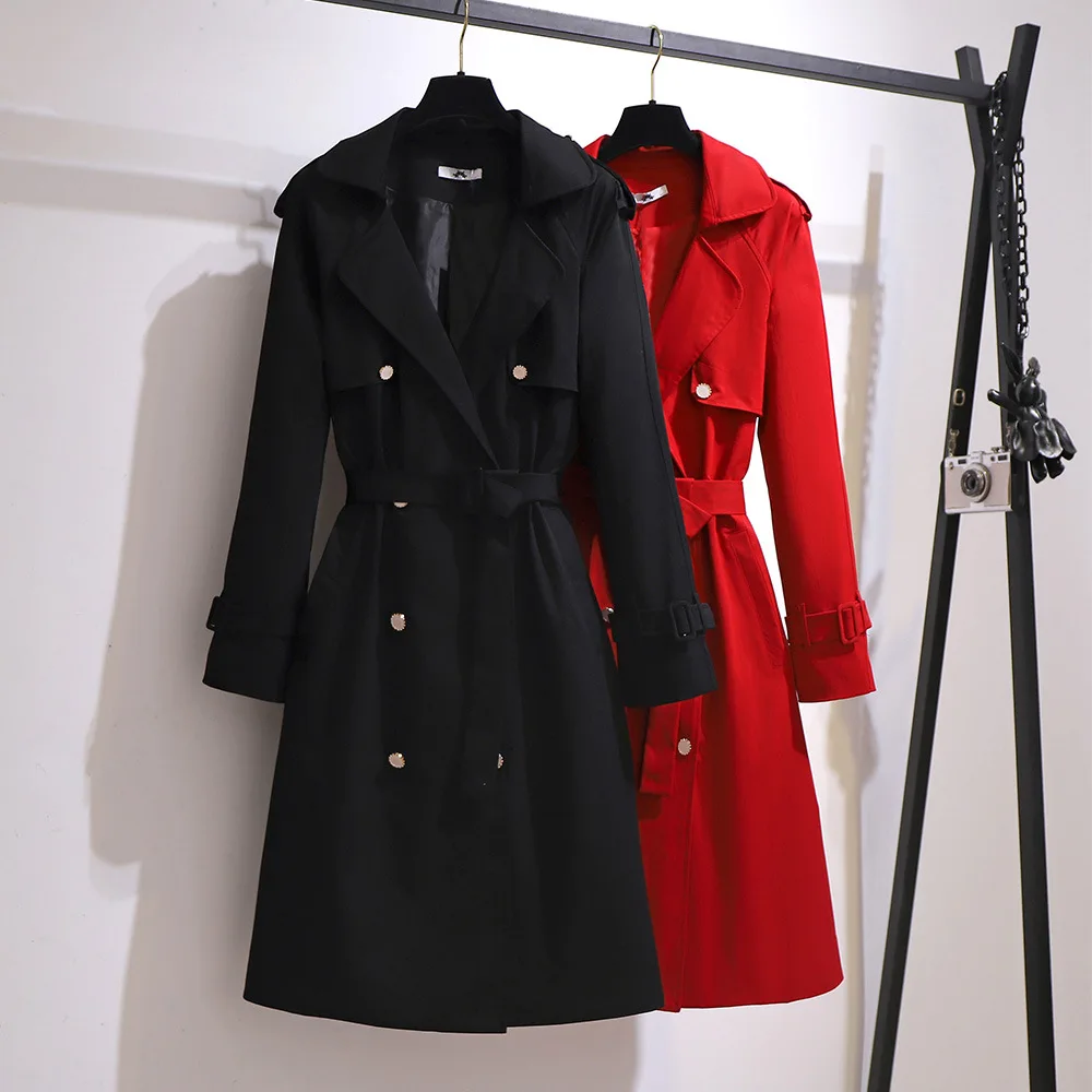 

2023 New Spring Autumn Long Trench Coats Women Clothes Korean Tops Stylish Large Size Double-breasted Windbreaker Overcoats AC25