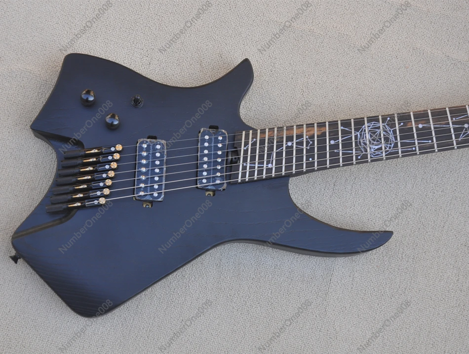 flyoung Леворукая электрогитара 7 струн черная матовая