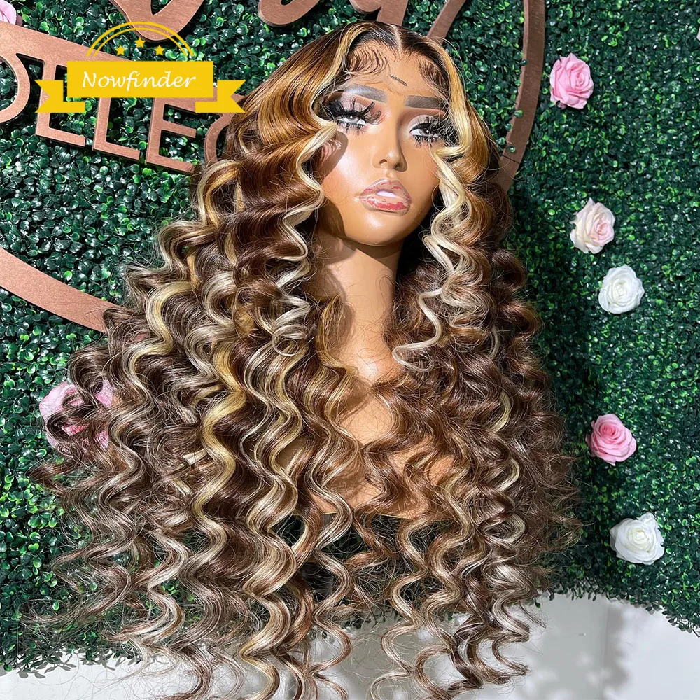 

Блестящие светлые свободные волнистые передние парики из человеческих волос бразильские волосы Омбре коричневые цветные прозрачные парики для женщин