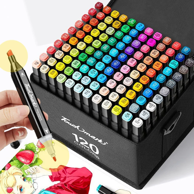

12-168 Colores Manga Markers Pens Set Painting Drawing Highlighter School Art Supplies For Artist Korean Stationery