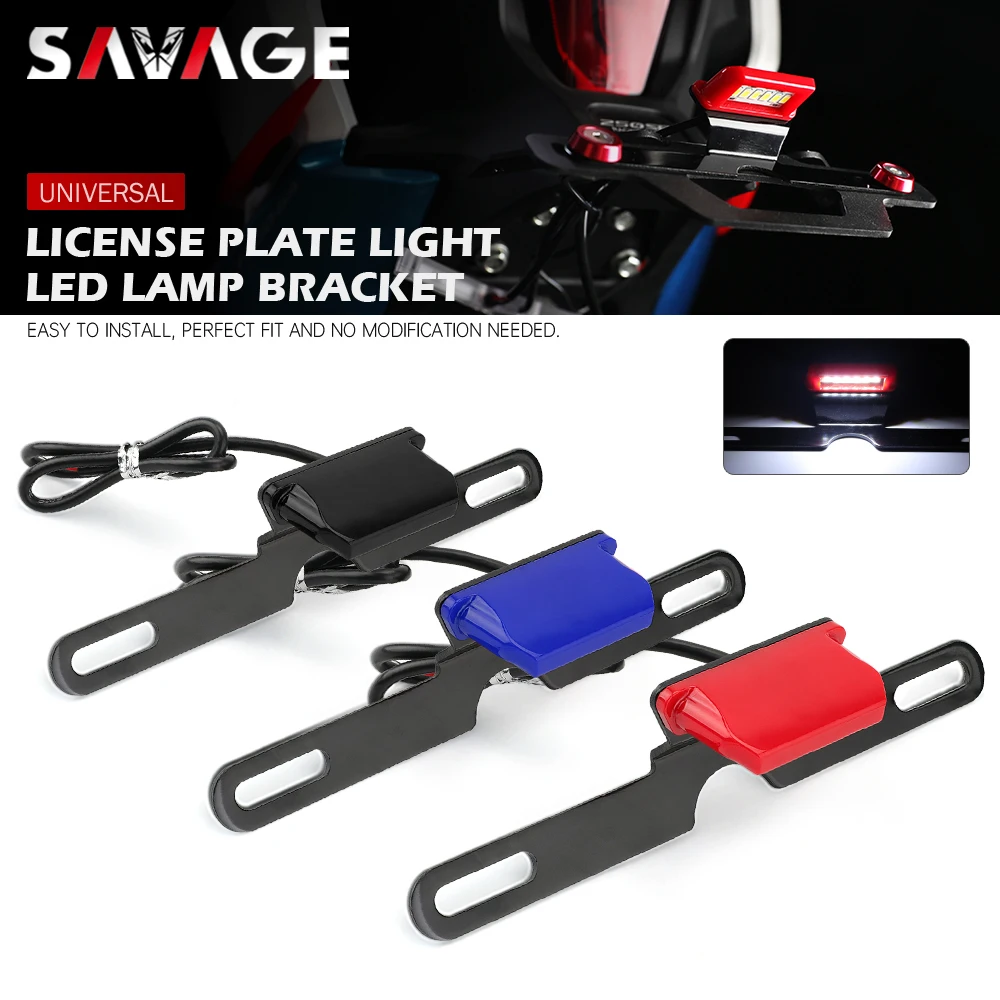 

Motorcycle License Plate Light LED For MT 07 09 Z900 Z750 S1000RR EXC CRF Universal Waterproof Rear Licence Number Lamp Bracket