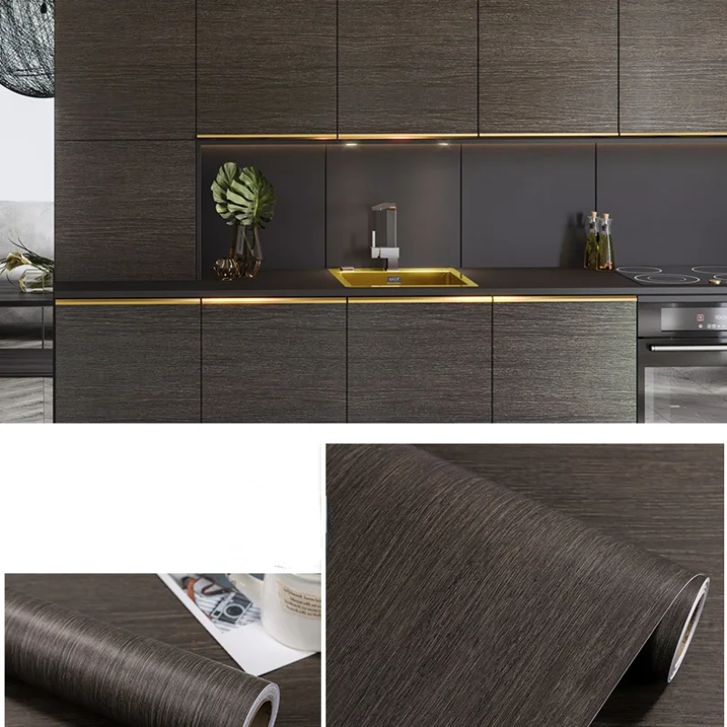 pure black self adhesive vinyl wallpaper kitchen cabinet storage desktop furniture bedroom decor waterproof film wall stickers free global shipping