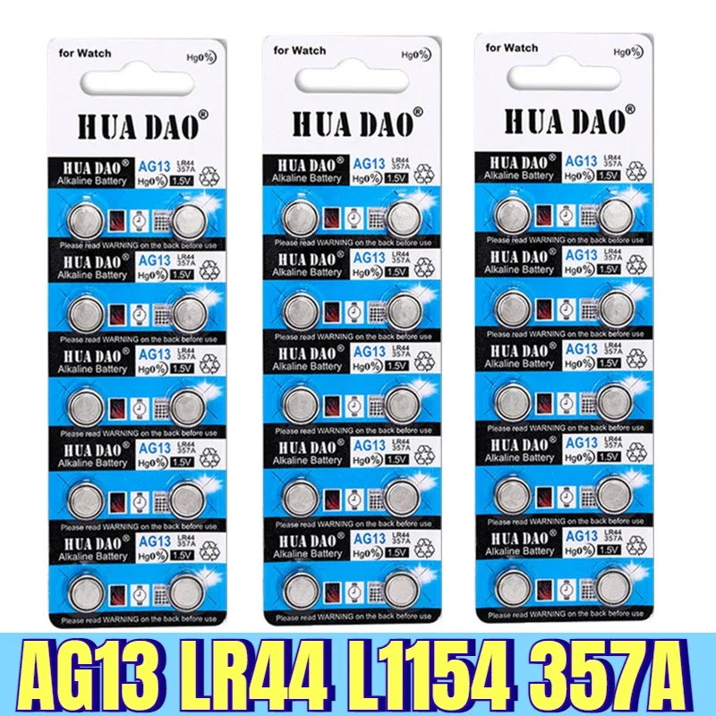 Кнопочный аккумулятор AG13 LR44 4-60 шт