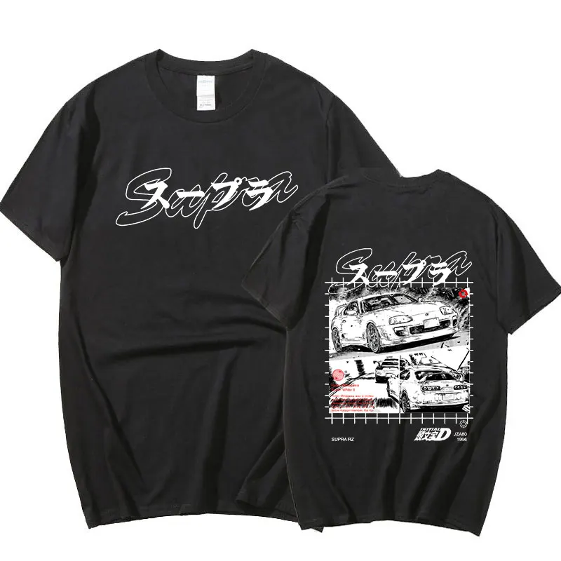 

Drift Japanese Anime AE86 Initial D Double Sided T-shirt Summer Casual Loose Fashion Unisex Men Women Short Sleeves Tee Shirt