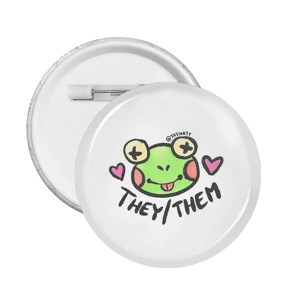 

Frog Froggie Funny Interesting Pronoun They Them Sticker Pin Customizable Badge For Bag Badges Brooches Cute Pins For Lovers