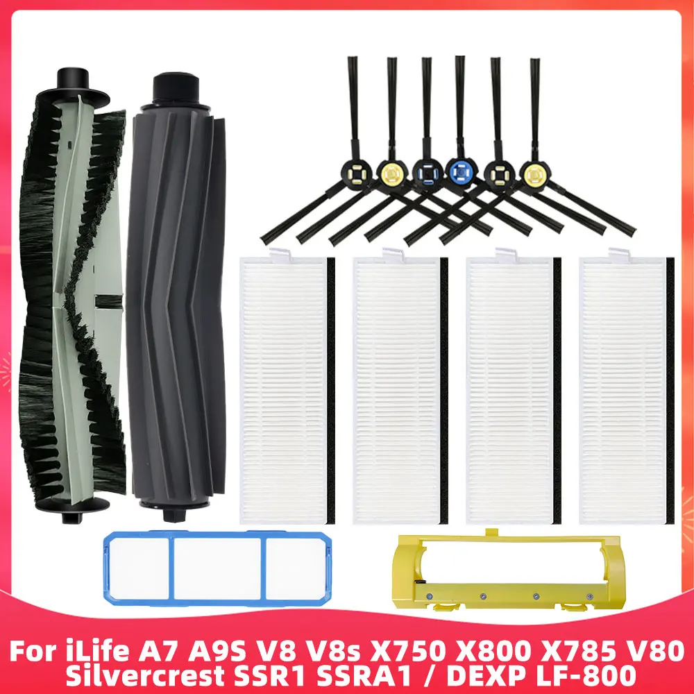 

Main Side Brush Hepa Filter For iLife A7 A9S V8 V8s X750 X800 X785 V80 Silvercrest SSR1 SSRA1 DEXP LF-800 Robot Vacuum Parts