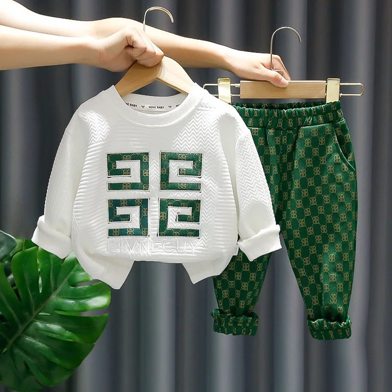 

Детский демисезонный эксклюзивный костюм, новый пуловер с длинным рукавом, рубашка и брюки, 2 предмета, одежда для маленьких мальчиков, детс...