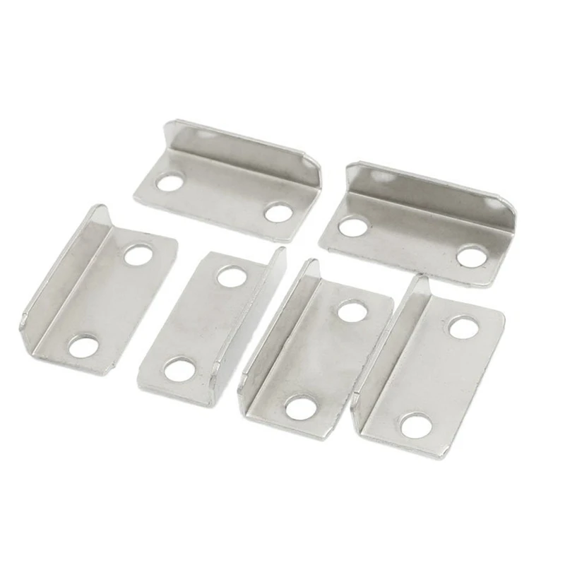 

100 Pcs Home Office Silver Tone Metal Right Angle Drawer Lock Strike Plate