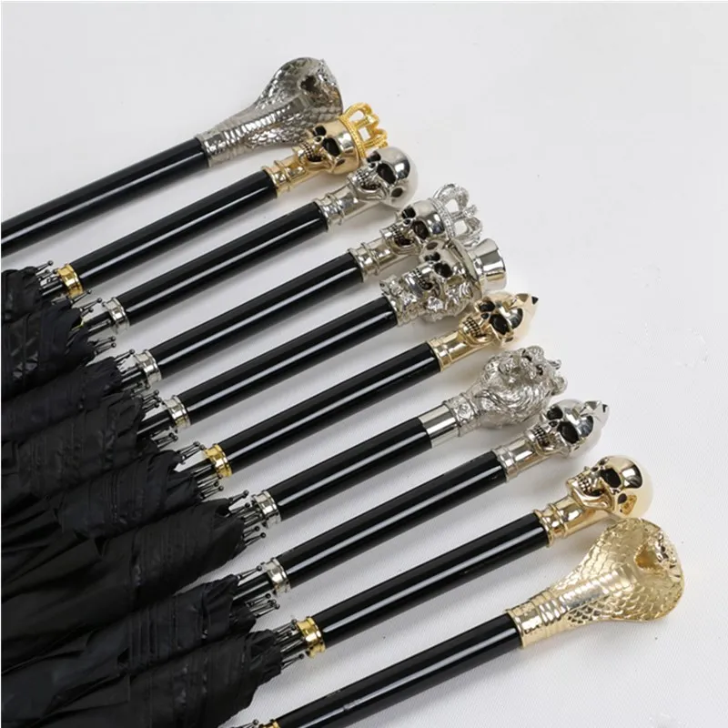 Зонт джентльменский со змеиным принтом и черепом для мужчин женщин