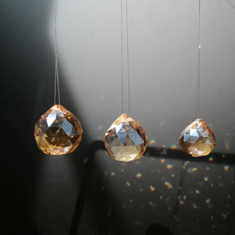 

Camal 1 шт. 15/20/25 мм шампанское К9 хрустальный шар призмы подвеска Ловец Солнца люстра осветительная лампа часть занавеска подвесное украшение