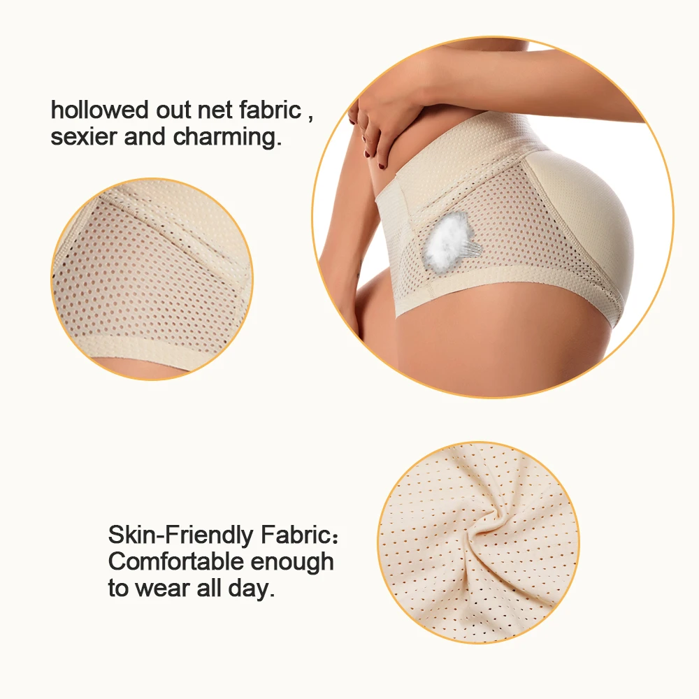 NINGMI Butt Lifter Panties Body Shaper Push Up Panties Hip Shapewear Seamless Fake Booty Hip Pad Panties Hip Enhancer