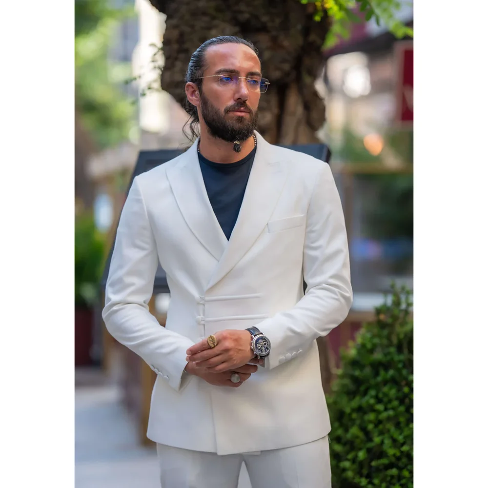 Мужские костюмы с лацканами White Peak дизайнерский однобортный наряд из 2 предметов