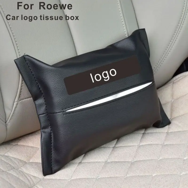 

For Roewe PU Car Tissue Box RX5 MAX RX3 I6 EI5 RX8 Car Interior Supplies Sun visor Hanging Tissue Bag Drawer Box Cover Decor